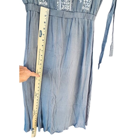 Antoinette By Bohme Embroidered Boho Dress Small  Gray 100 % Rayon - Picture 10 of 10